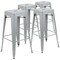 Emma and Oliver 4 Pack 30" High Metal Indoor Bar Stool - Stackable Stool